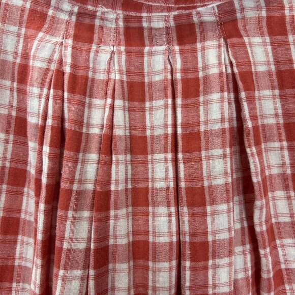 Entro Womens Small  Shift Dress Red White Plaid Tunic Top Cottage Core Pockets - Picture 14 of 15